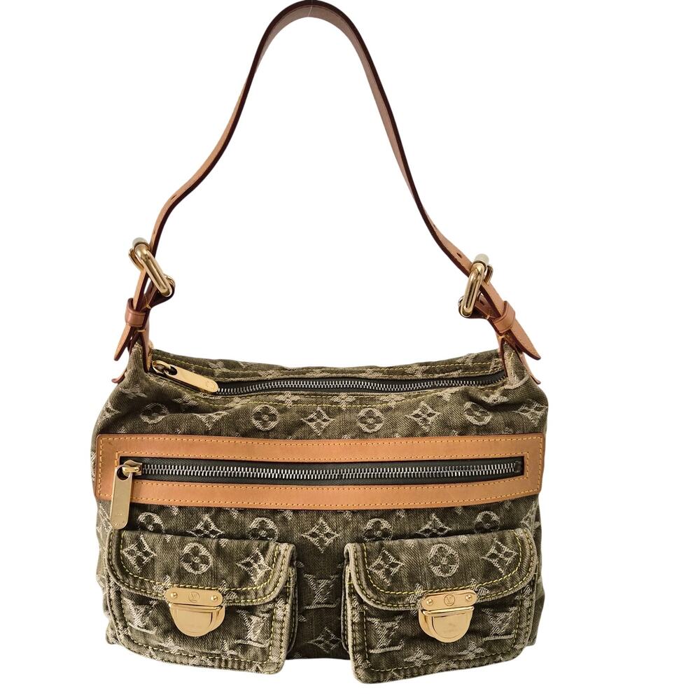 Louis Vuitton Green Denim Monogram Denim Baggy PM Bag